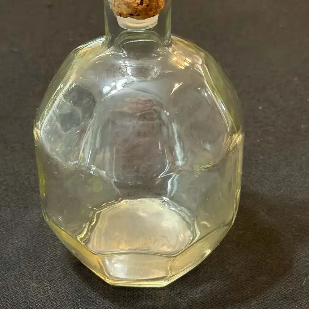 Vintage Octagonal Glass Decanter Bottle with Cork Stopper